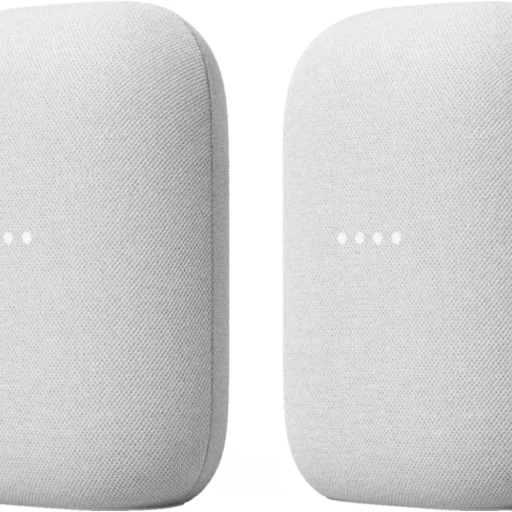 Google Audio (2-Pack) Smart Speakers – Wireless Bluetooth & Wi‑Fi Home Speaker Bundle with Powerful Stereo Sound, Multi-Room Audio Assistant Voice Control - Image 3