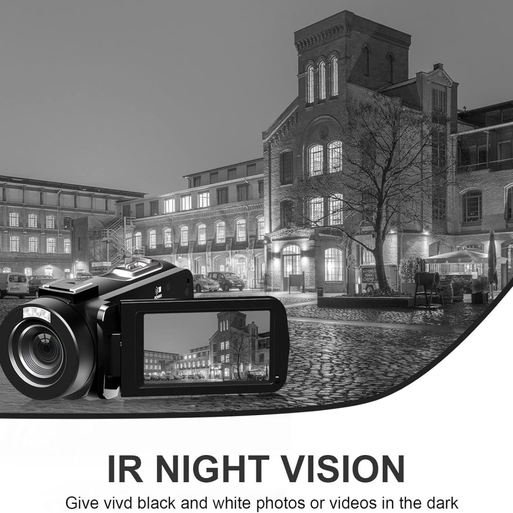 Video Camera, 1080P 30MP Camcorder IR Night Vision Vlogging Camera for YouTube,3.0" LCD Screen 18X Digital Zoom Recorder Camera with Remote Control, Microphone, Mini Tripod, 2 Battries, 32GB SD Card - Image 6